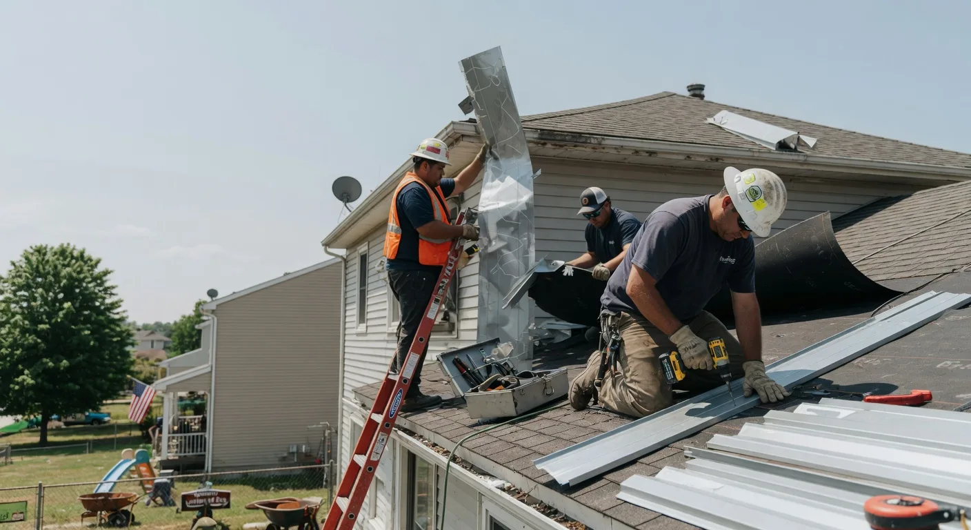 Storm Damage Metal Roof Repair in Portland, NY